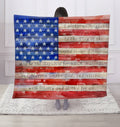 Pledge of Allegiance Flag Faux Fur Plush Throw Blanket