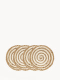 KORISSA Natural Jute Coaster & Trivet Set - 4 Pieces