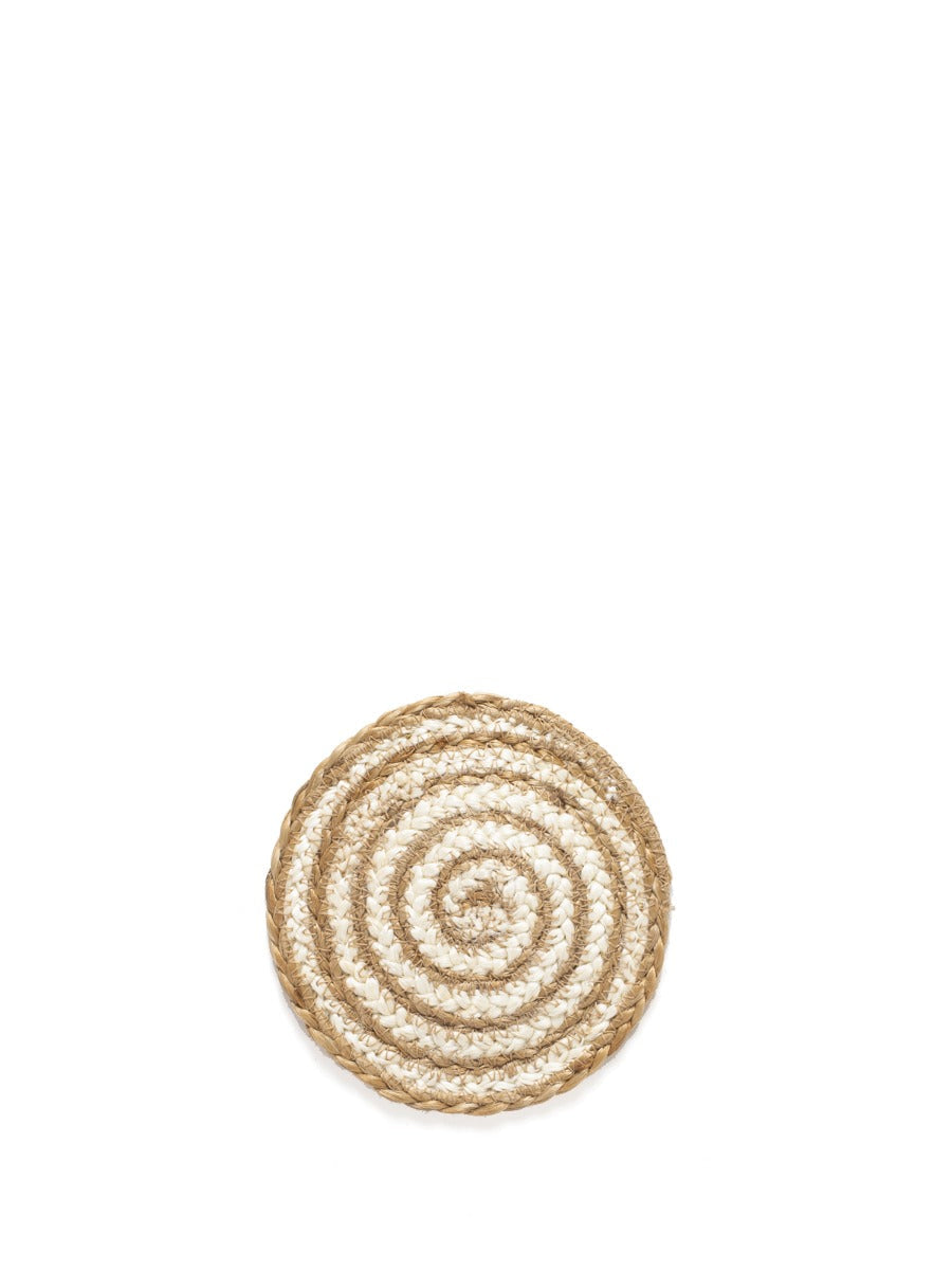 KORISSA Natural Jute Coaster & Trivet Set - 4 Pieces