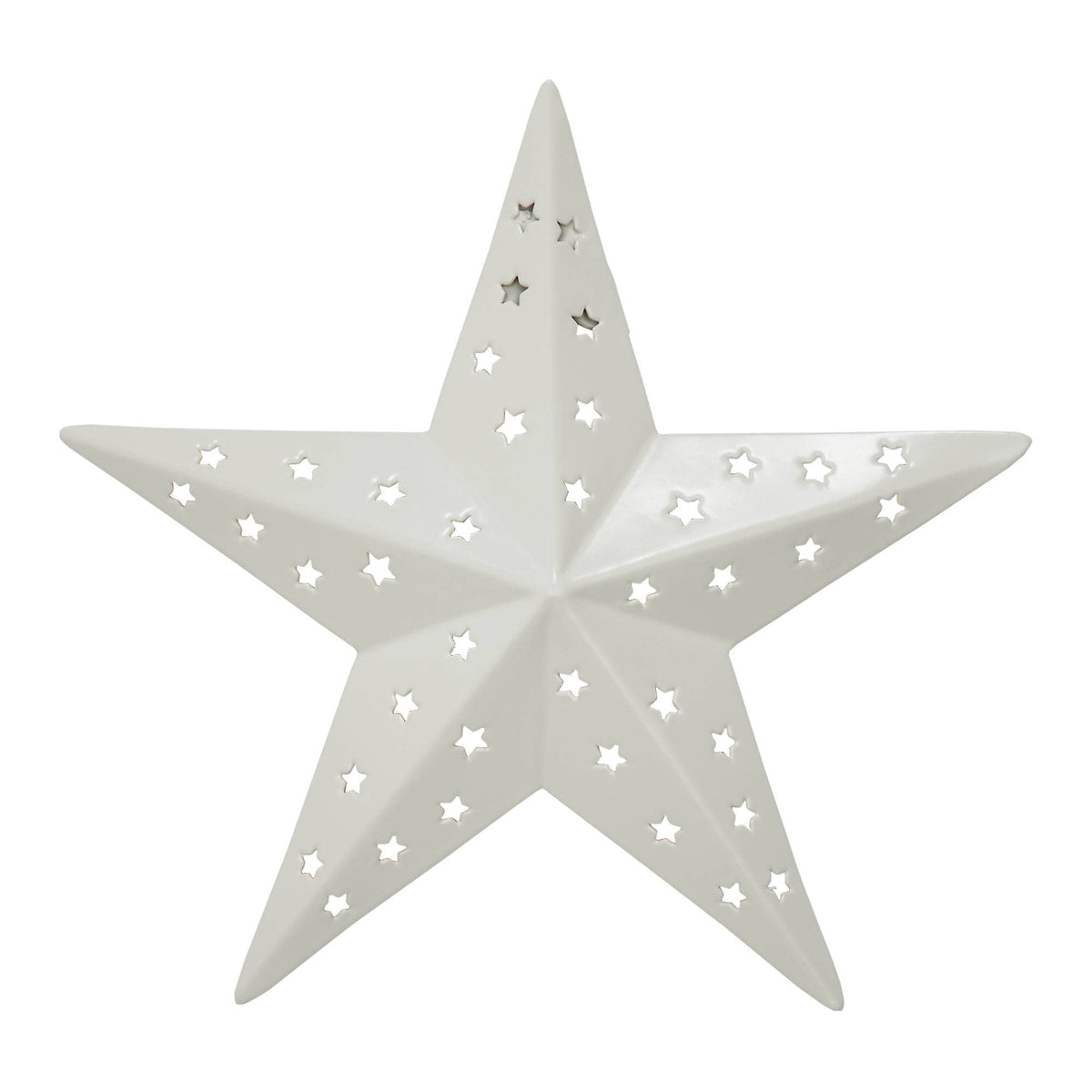 Metal Star Punched Creme 6x6