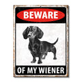 SH - Beware of Weiner 8.25in. x 10.75in. Tin Sign