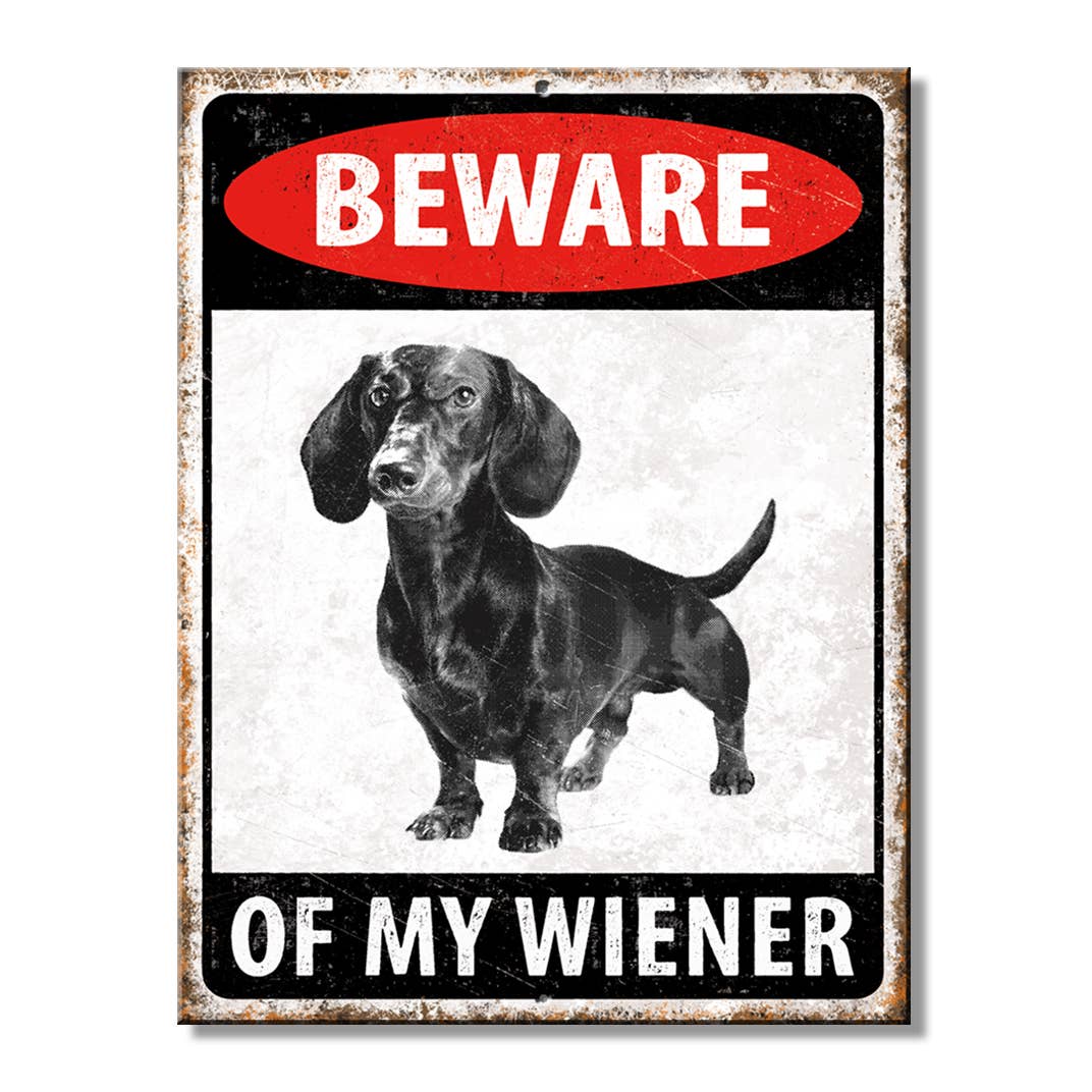 SH - Beware of Weiner 8.25in. x 10.75in. Tin Sign