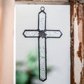 Cross Ornament Stained Glass Vintage Clear