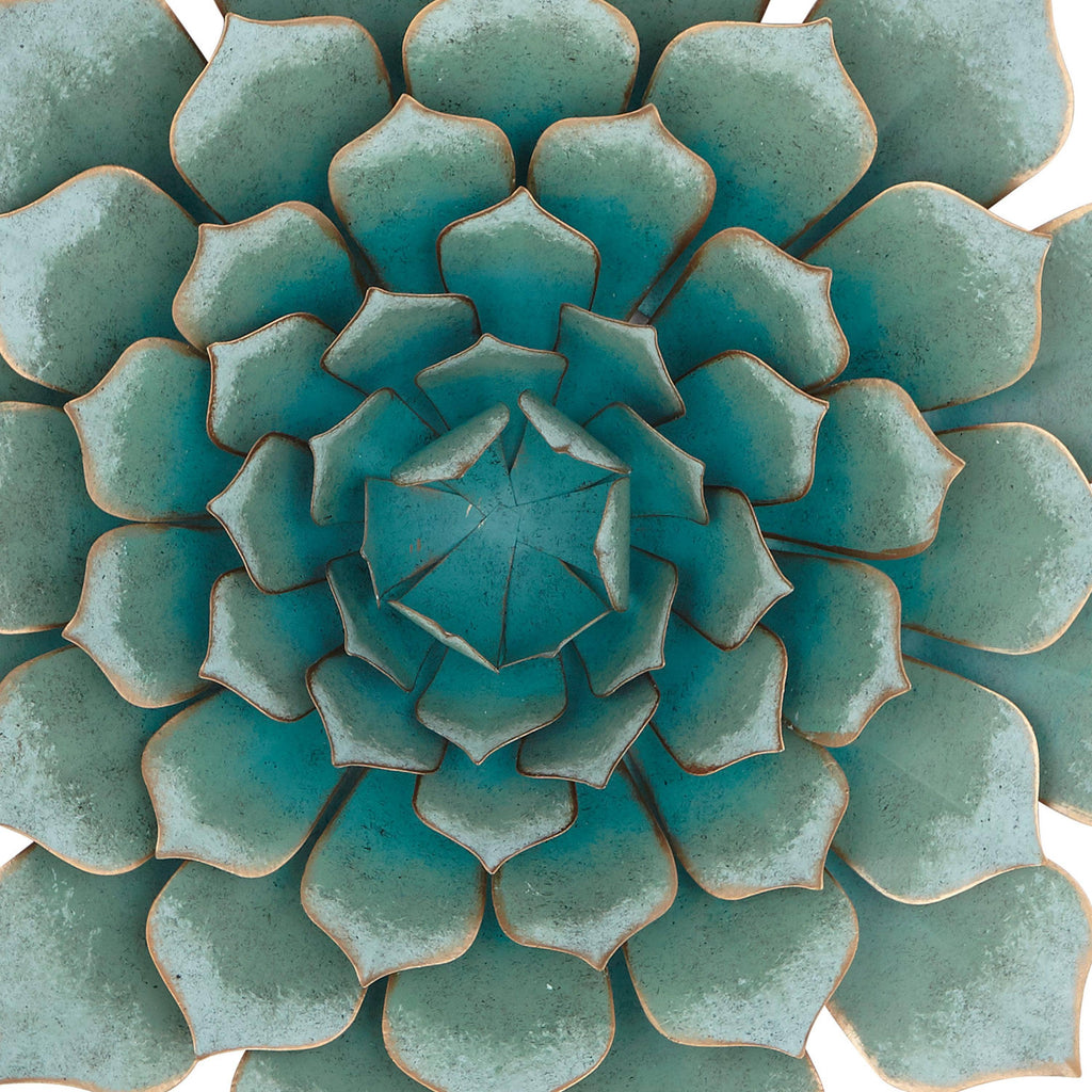Traditional Teal Metal Wall Decor - 894657