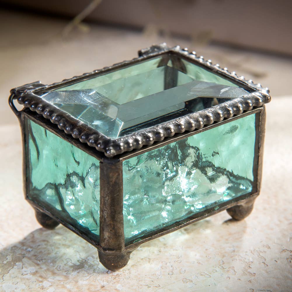 Glass Ring Box - Multiple Colors - Mini Jewelry Box: Purple