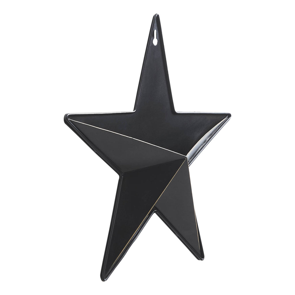 Metal Star w/ Pocket Black Distressed 12x12