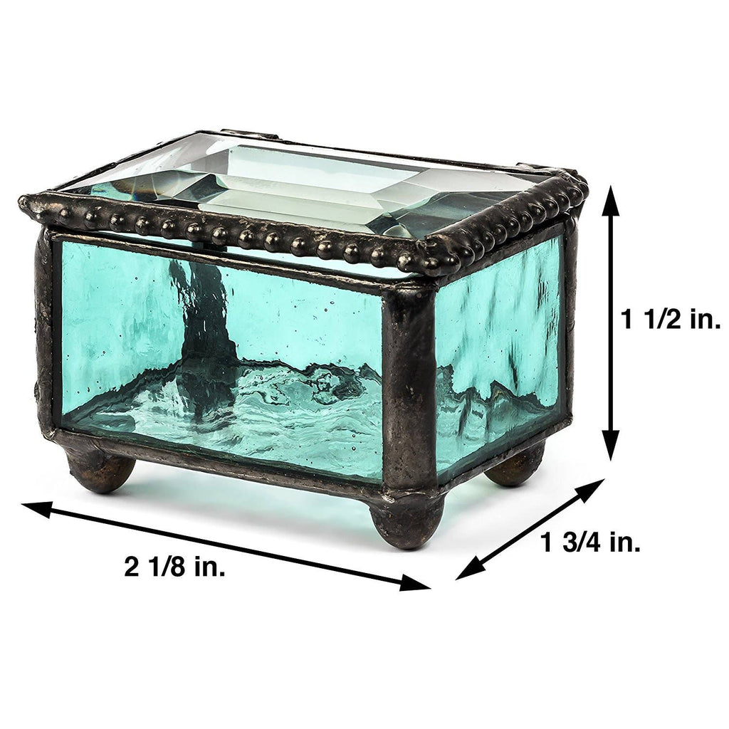 Glass Ring Box - Multiple Colors - Mini Jewelry Box: Purple