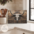 3D Mounted Bull Skull - Western Style - Glass Cutting Board