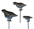 Haitian Metal Quail Garden Stakes – Set of 3: Facing Left
