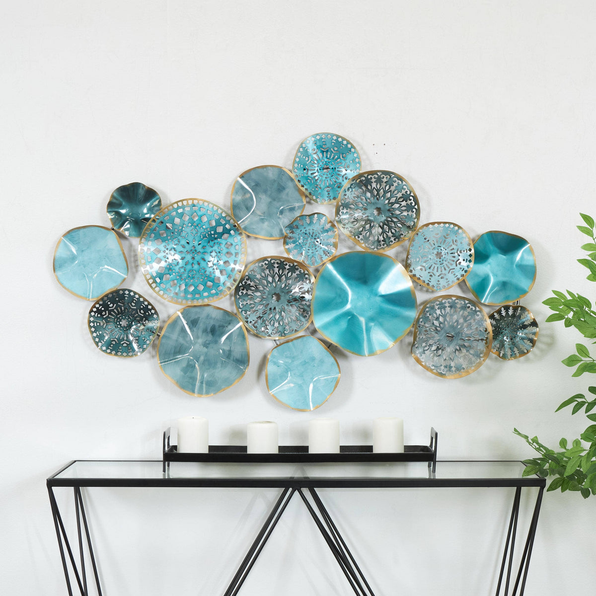 Contemporary Multi Colored Metal Wall Decor