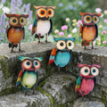 "The Perky Parliament" Vibrant Metal Owl Figurines -6 Styles