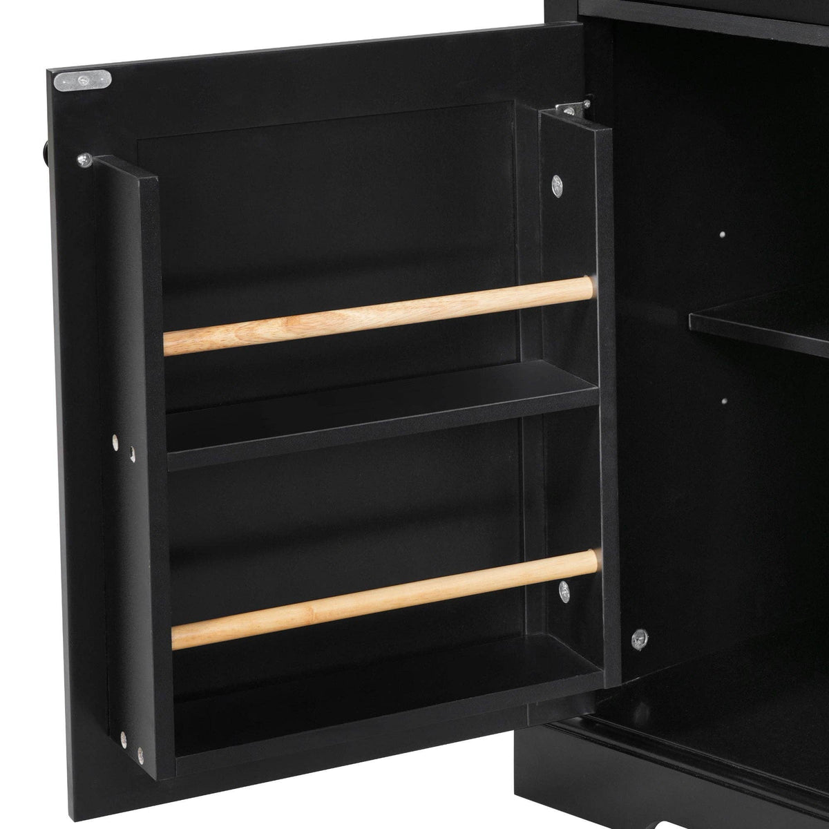 54.9" Kitchen Island with Drop Leaf, Power Outlet, 4 Doors: Default