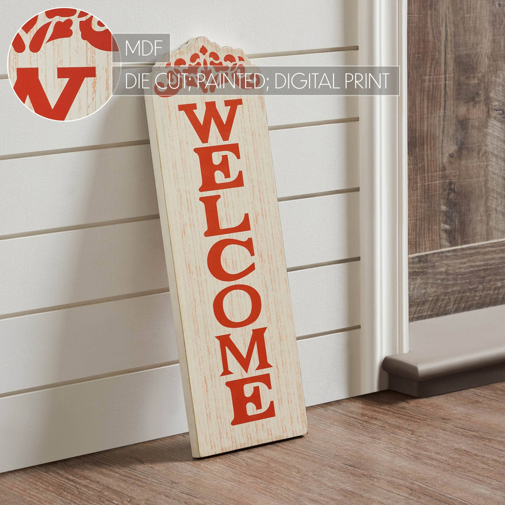Welcome Harvest Wood Wall Sign 18" Farmhouse Decor