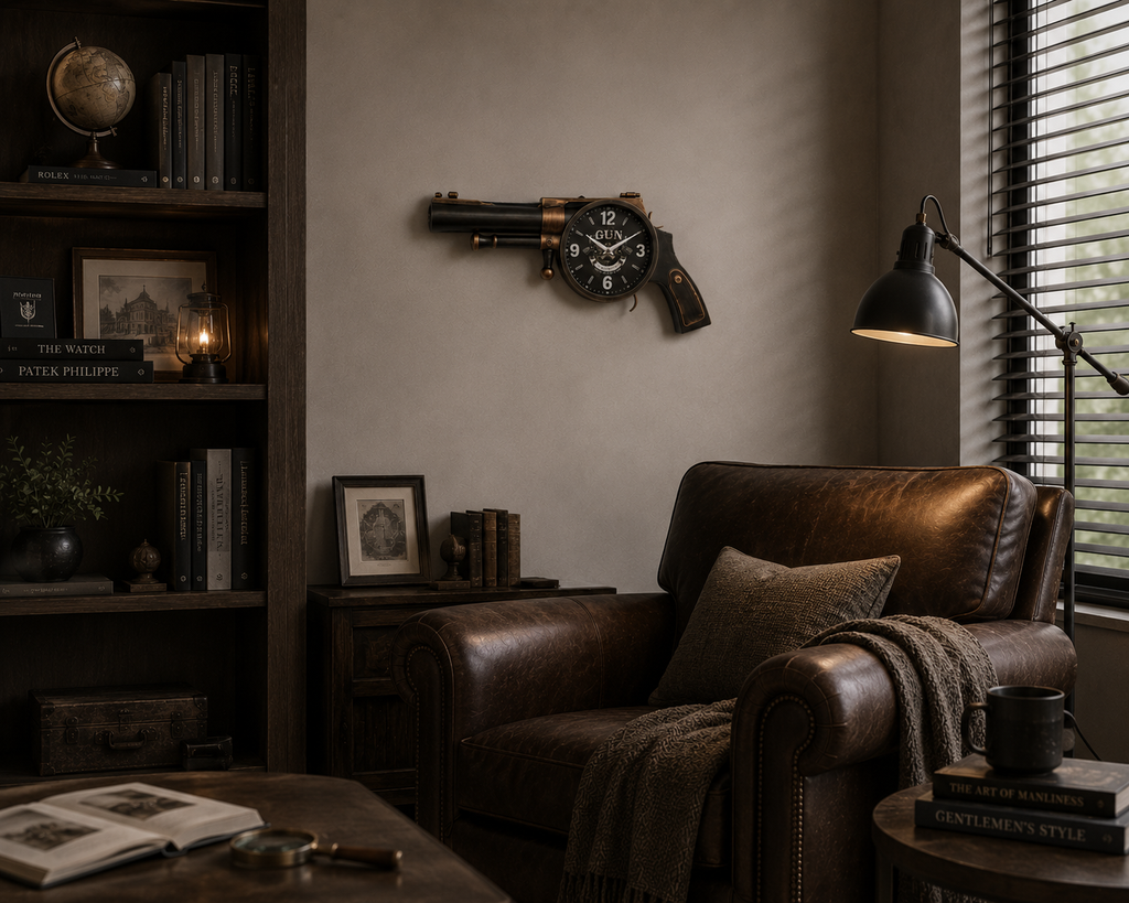 Vintage Revolver Wall Clock