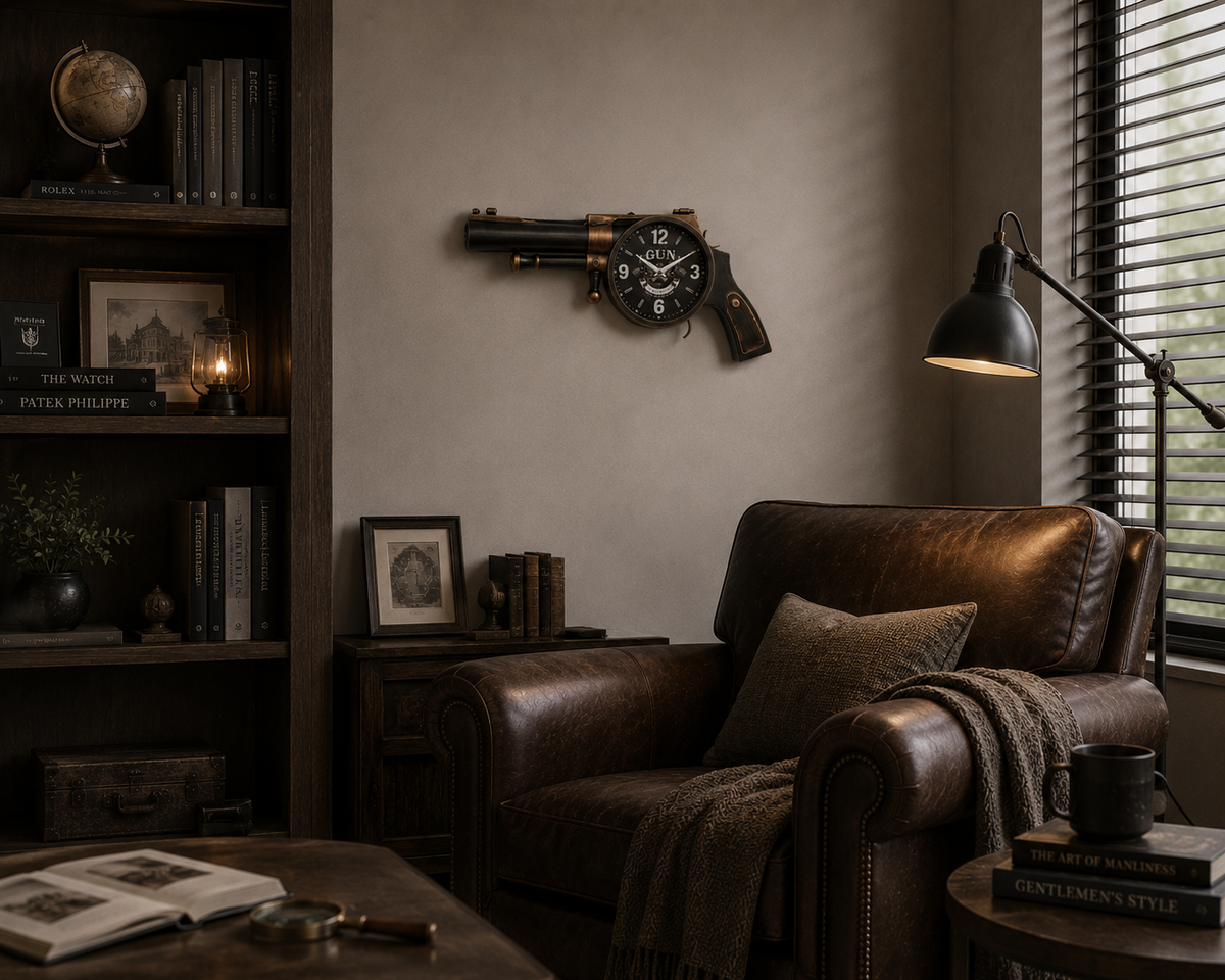 Vintage Revolver Wall Clock
