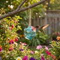 Blue Planet Art Glass Hummingbird Feeder