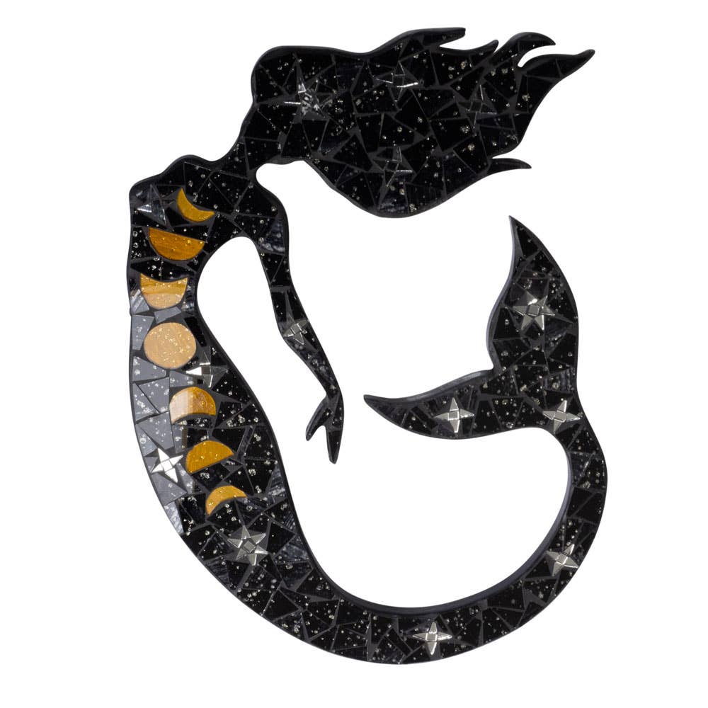 MERMAID MOON PHASE GLASS WALL DECORATION