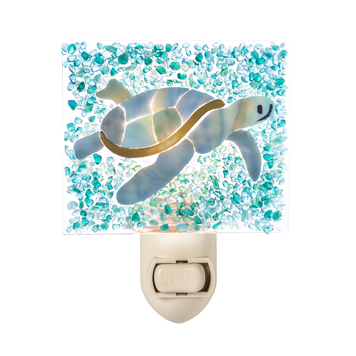 Fused Glass Sea Turtle Night Light
