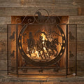 METAL RUNNING HORSE FIREPLACE SCREEN