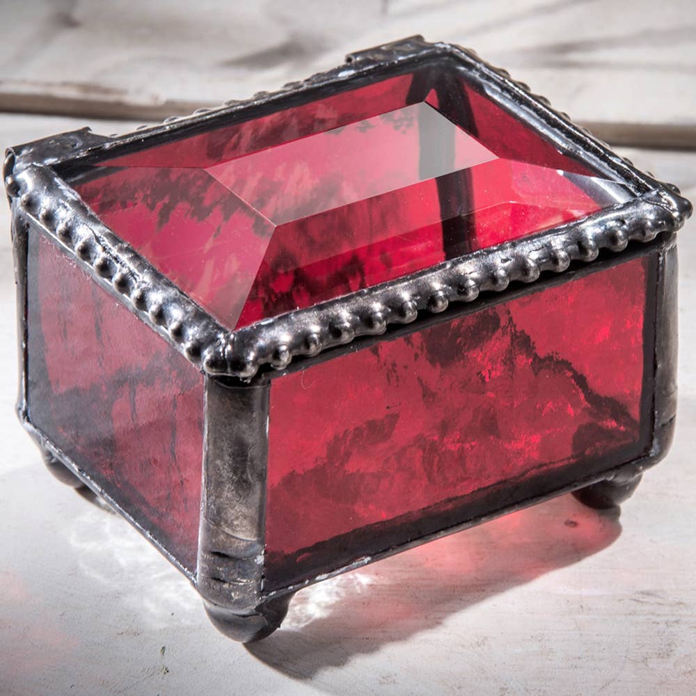 Glass Ring Box - Multiple Colors - Mini Jewelry Box: Purple