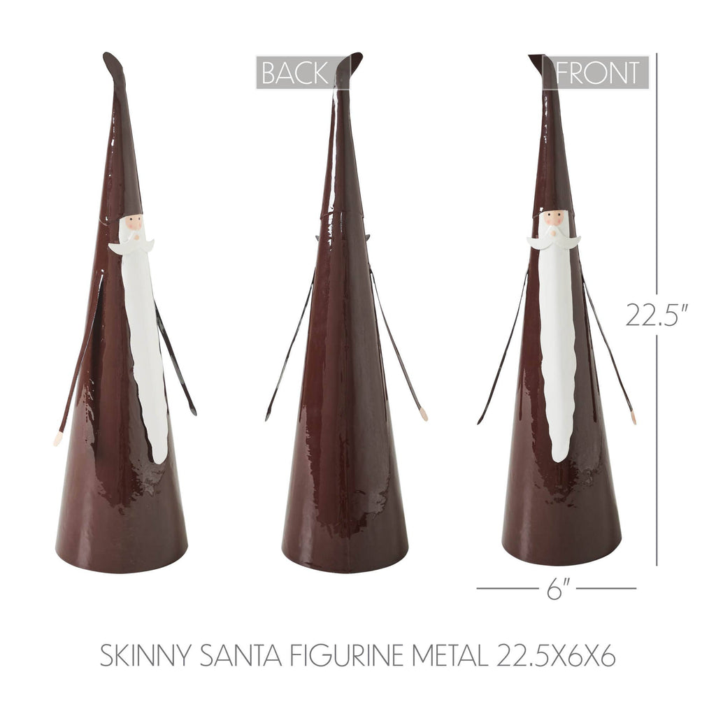 Burgundy Skinny Santa Metal Figurine 22.5x6x6