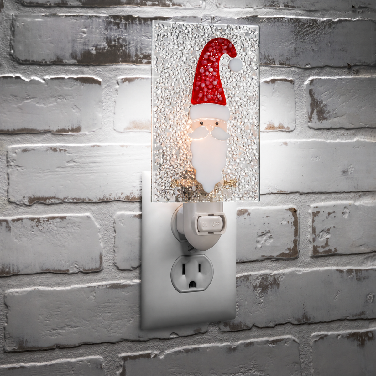 Ntl 239 Fused Santa Glass Christmas Night Light