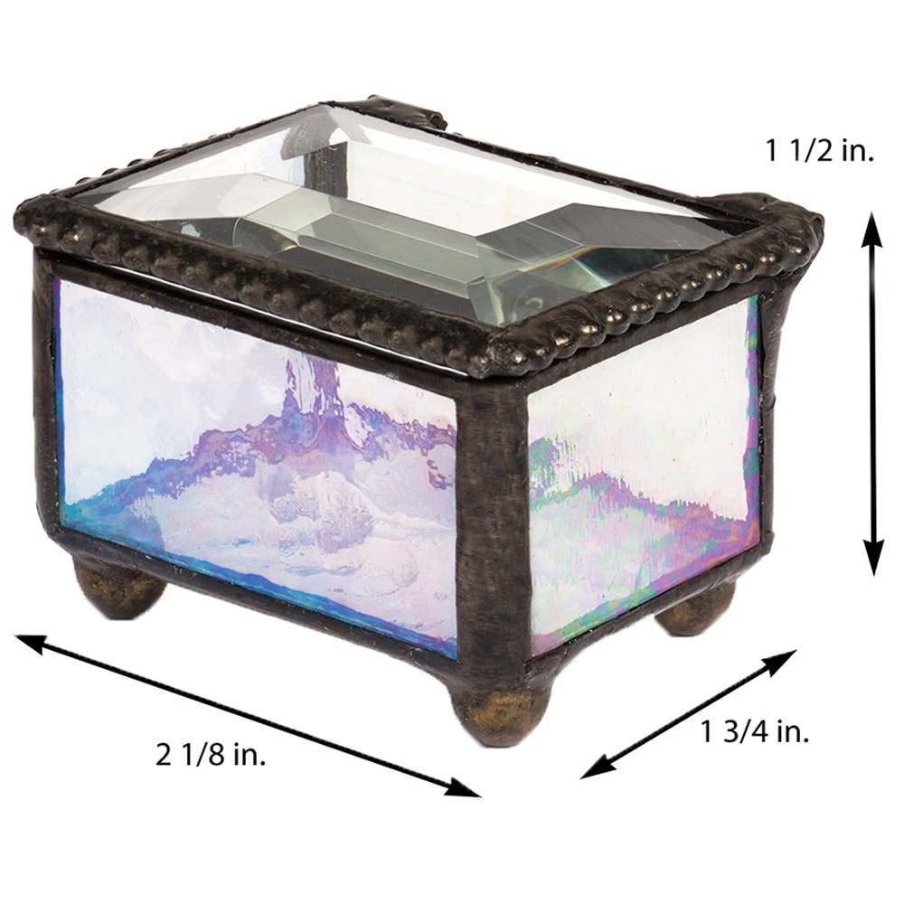 Glass Ring Box - Multiple Colors - Mini Jewelry Box: Purple