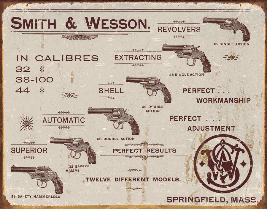 S&amp;W - Revolvers Tin Sign