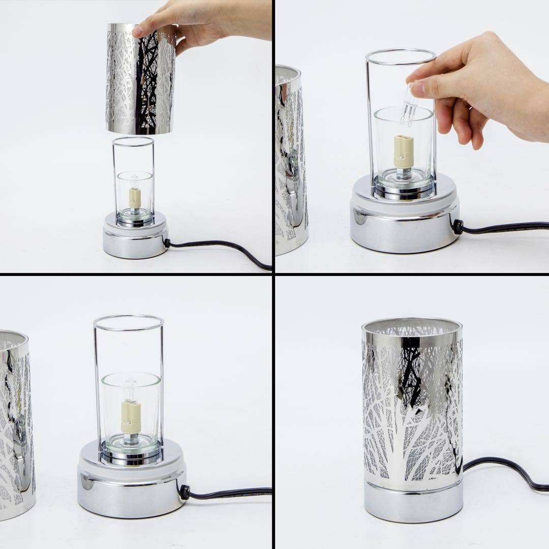 7" Touch lamp/Oil burner/Wax warmer- Silver Deer Couple - Copper State Home + Iron