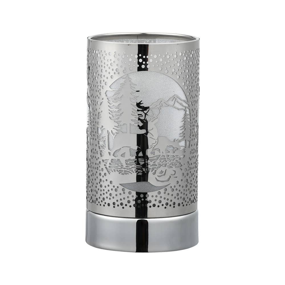 7" Touch lamp/Oil burner/Wax warmer- Silver Deer Couple - Copper State Home + Iron