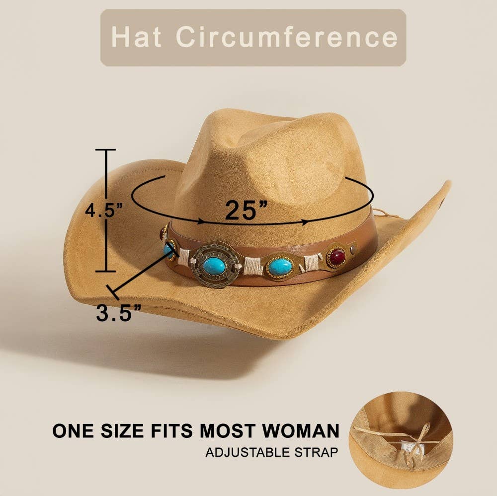 Western Concho Strap Belt Cowboy Hat
