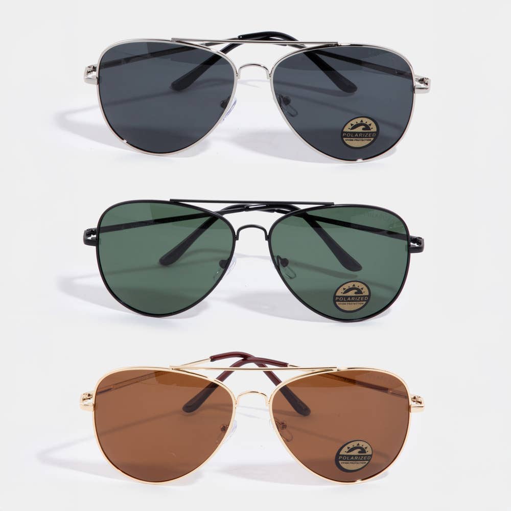 Classic Metal Aviator Polarized Sunglasses