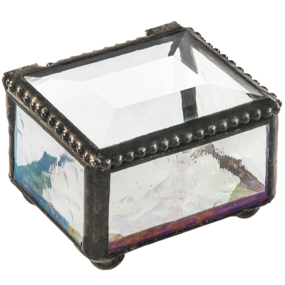 Glass Ring Box - Multiple Colors - Mini Jewelry Box: Purple