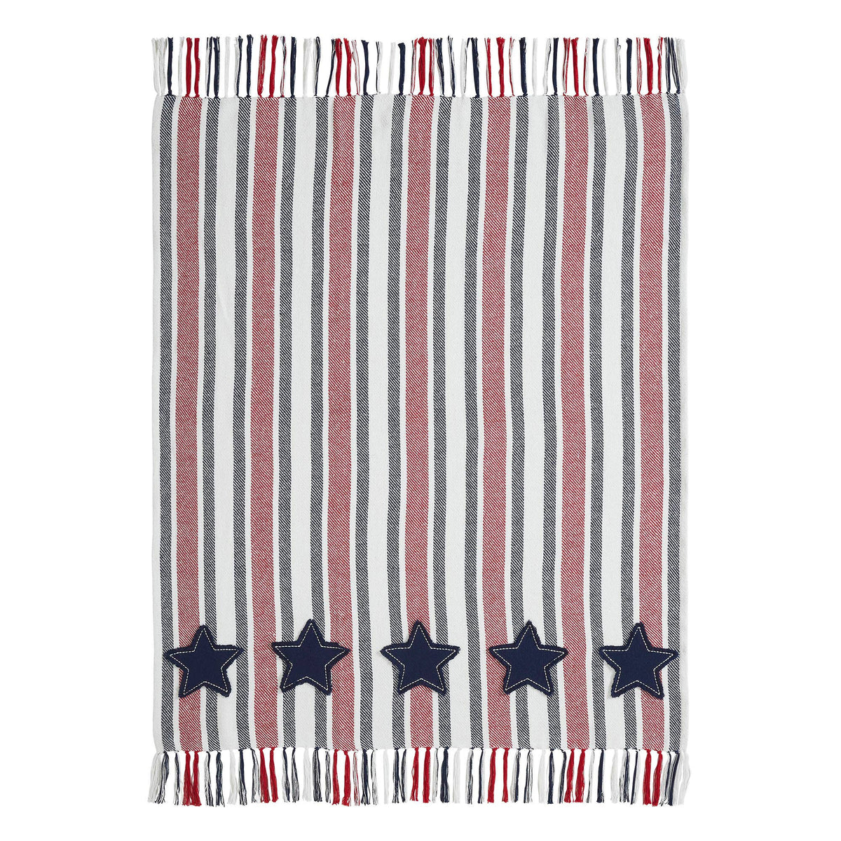 Americana Red White Blue Stripe Throw Blanket 50x60
