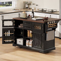 54.9" Kitchen Island with Drop Leaf, Power Outlet, 4 Doors: Default