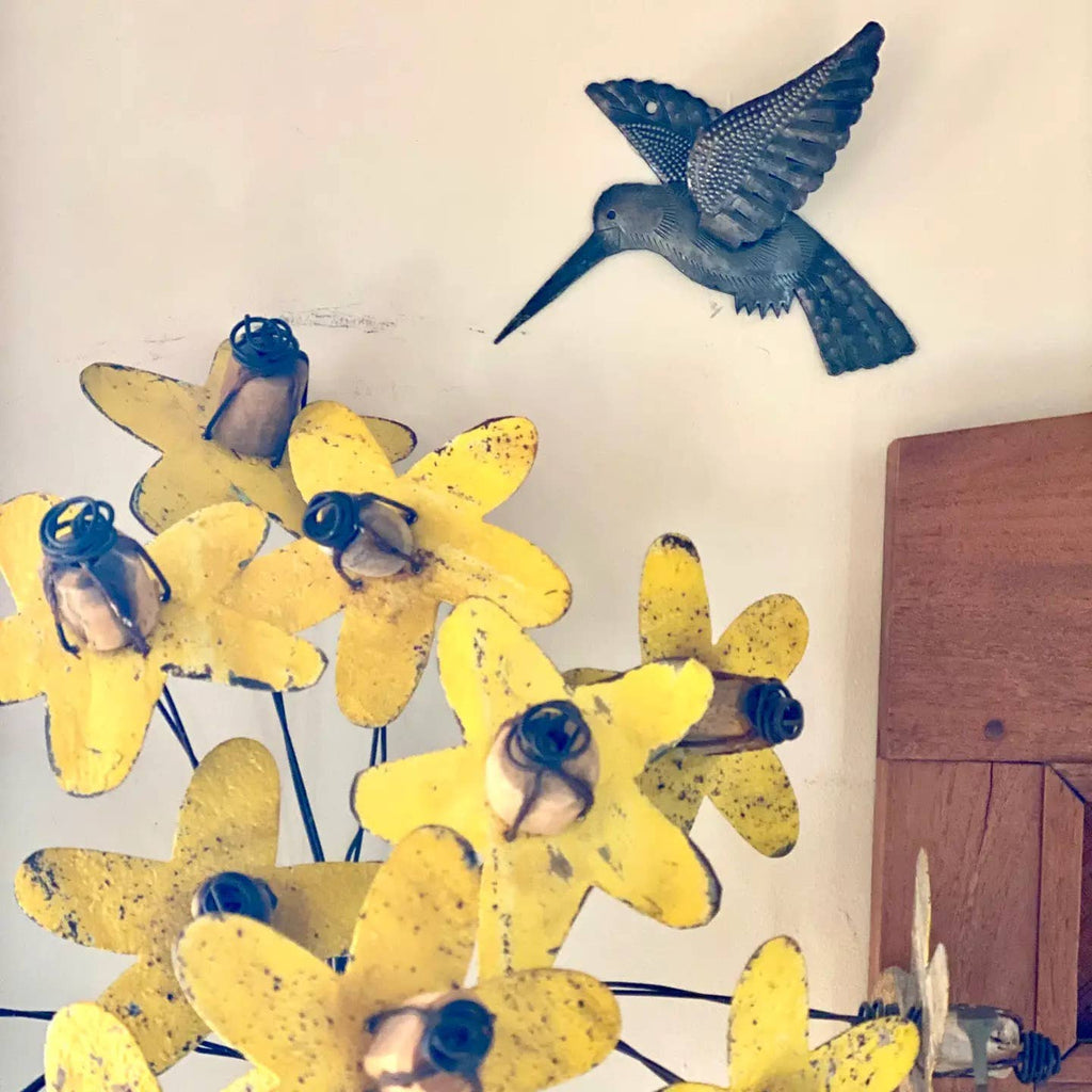 Haitian Metal Hummingbirds – Set of 2, 6 Inch