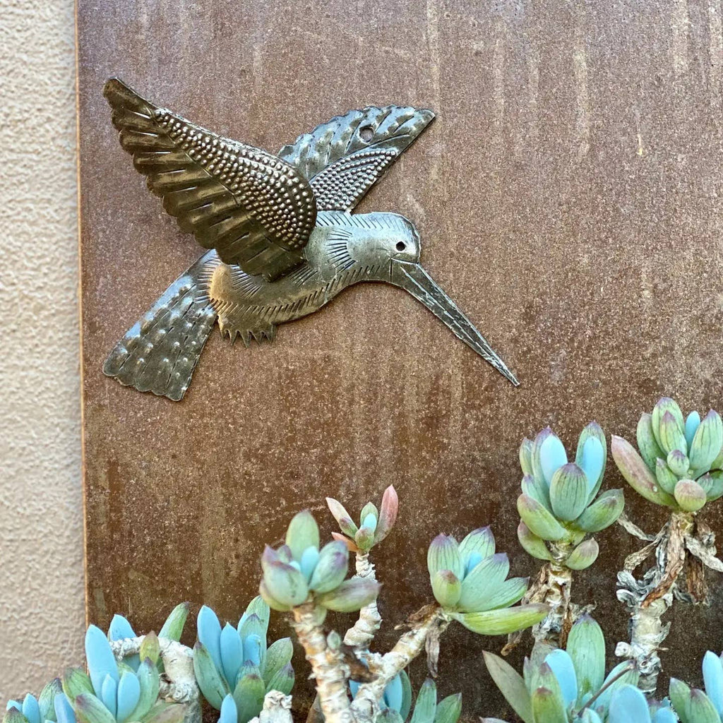 Haitian Metal Hummingbirds – Set of 2, 6 Inch