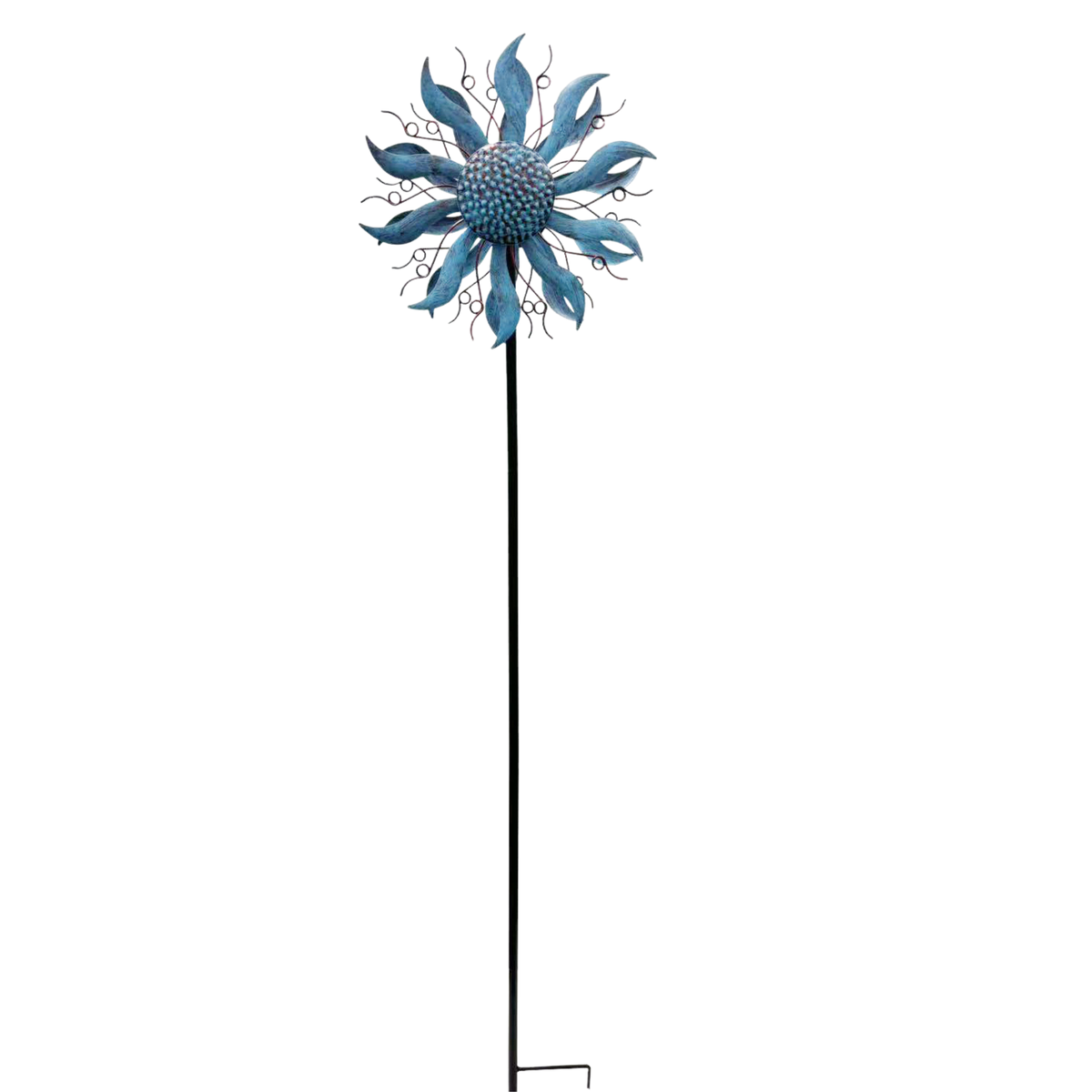 Blue & Bronze Coneflower Spinner Garden Stake