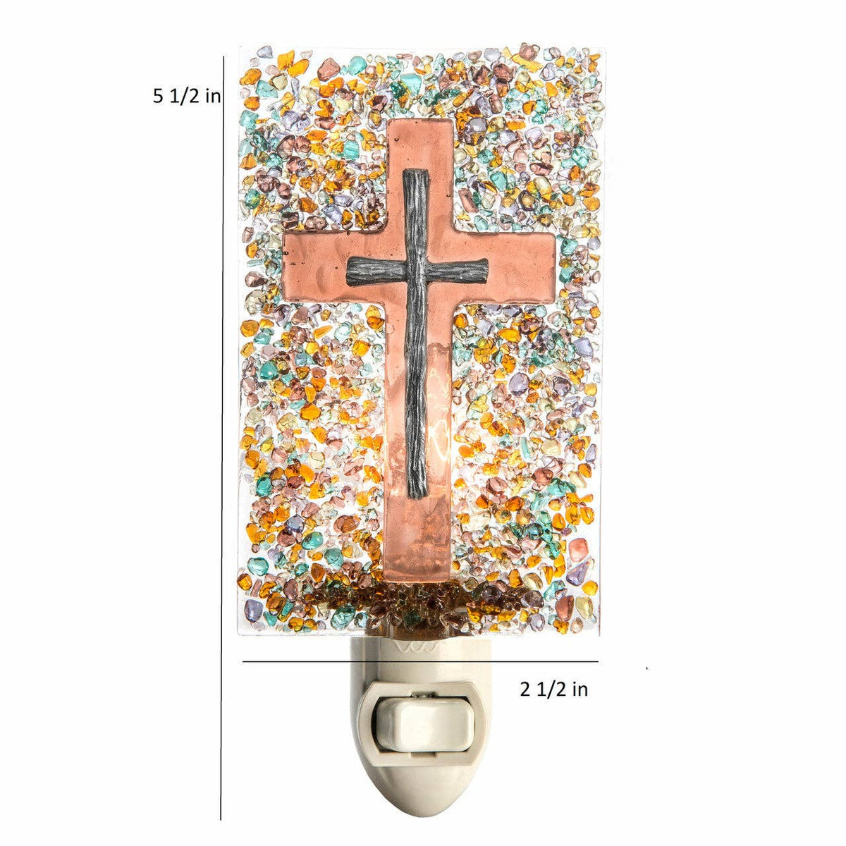 J Devlin stained glass cross night light