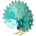 Contemporary Blue Metal Animal Print Garden Sculpture: Blue / Blue