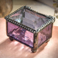Glass Ring Box - Multiple Colors - Mini Jewelry Box: Purple