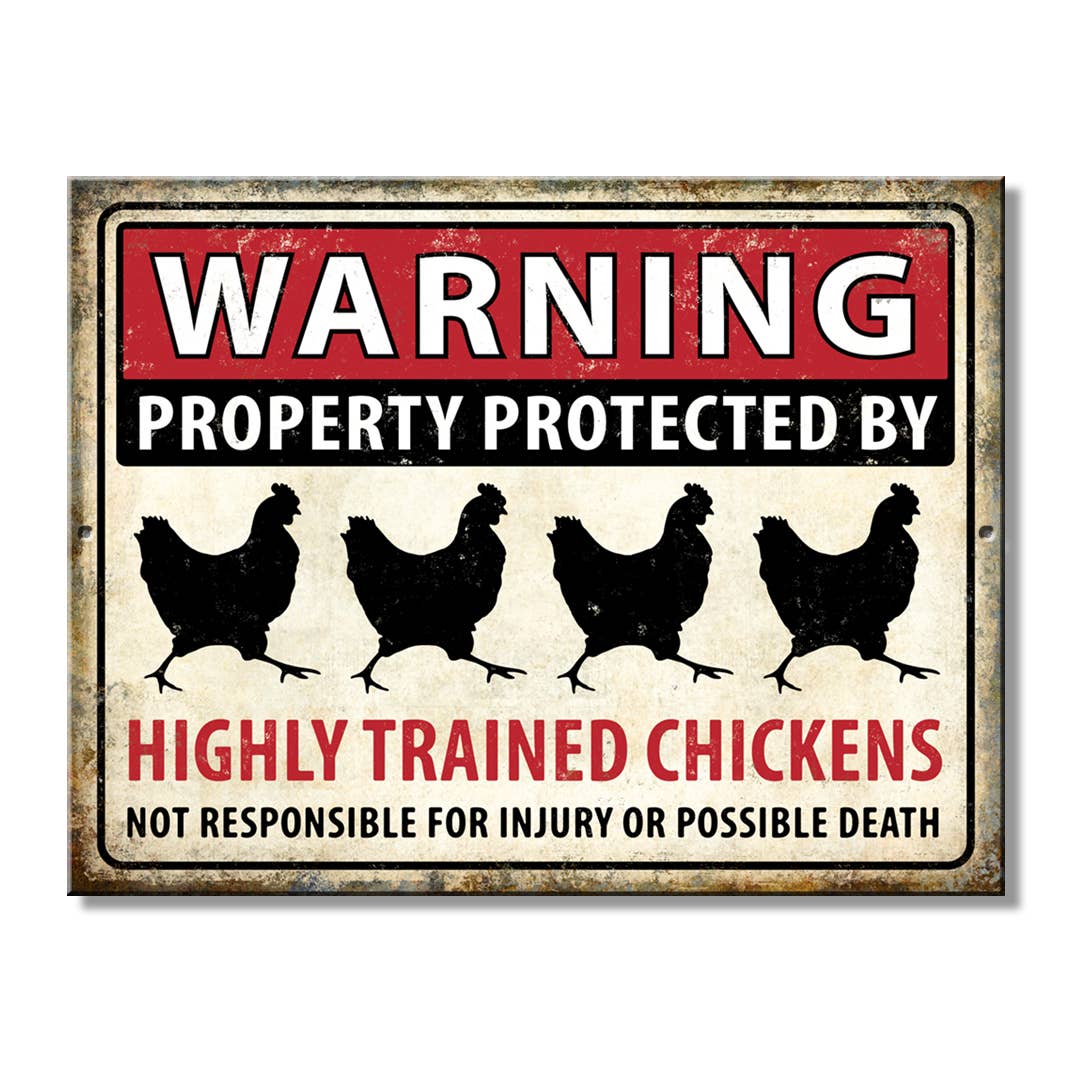 SH - Warning Chickens 10.75 x 8.25