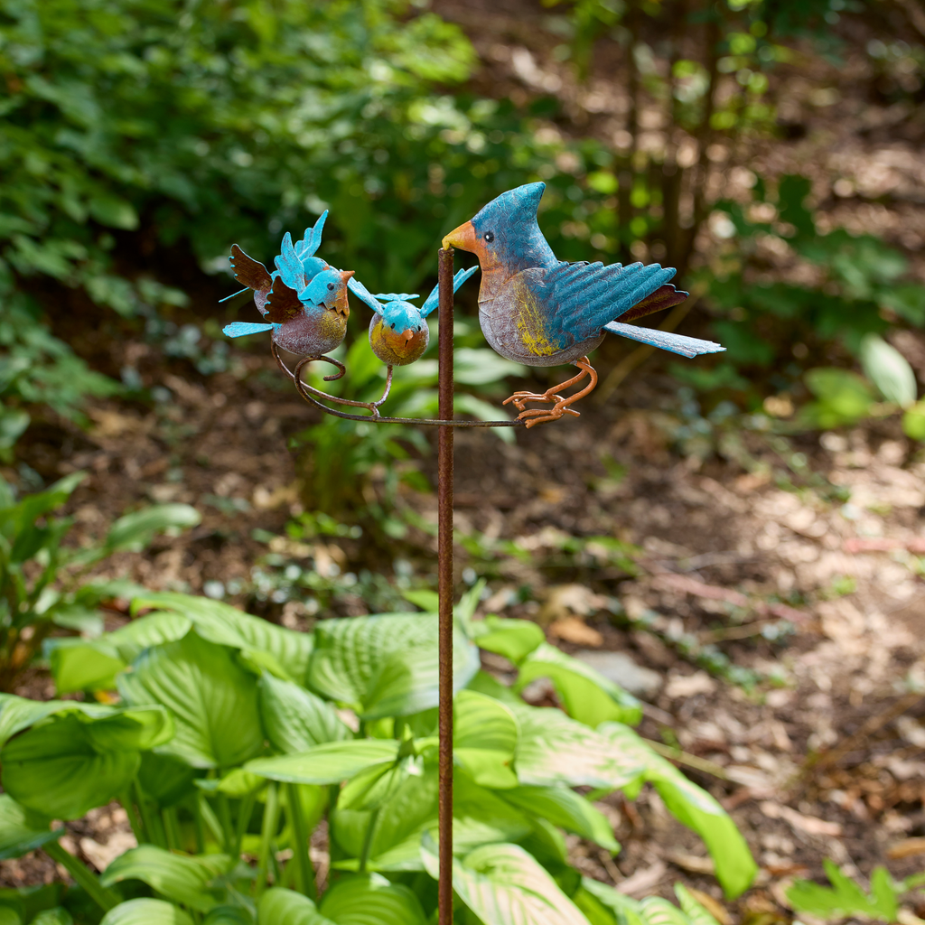 Baby Blue Birds Balancer Garden Stake