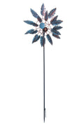 Kinetic Copper and Blue Wind Spinner Garden Stakes: Notch