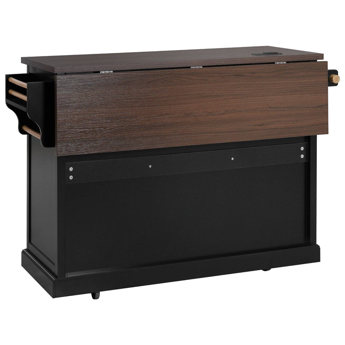 54.9" Kitchen Island with Drop Leaf, Power Outlet, 4 Doors: Default
