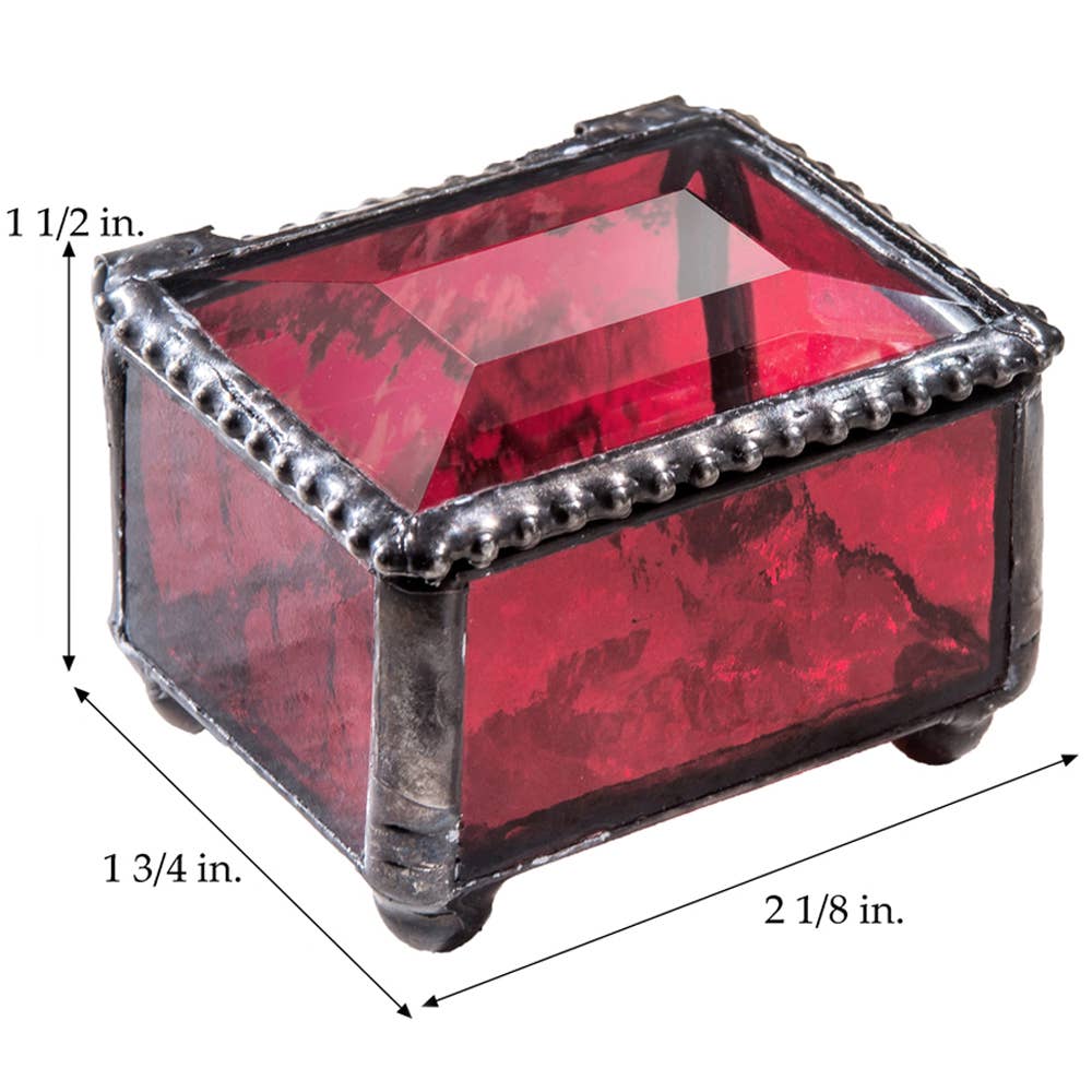 Glass Ring Box - Multiple Colors - Mini Jewelry Box: Purple