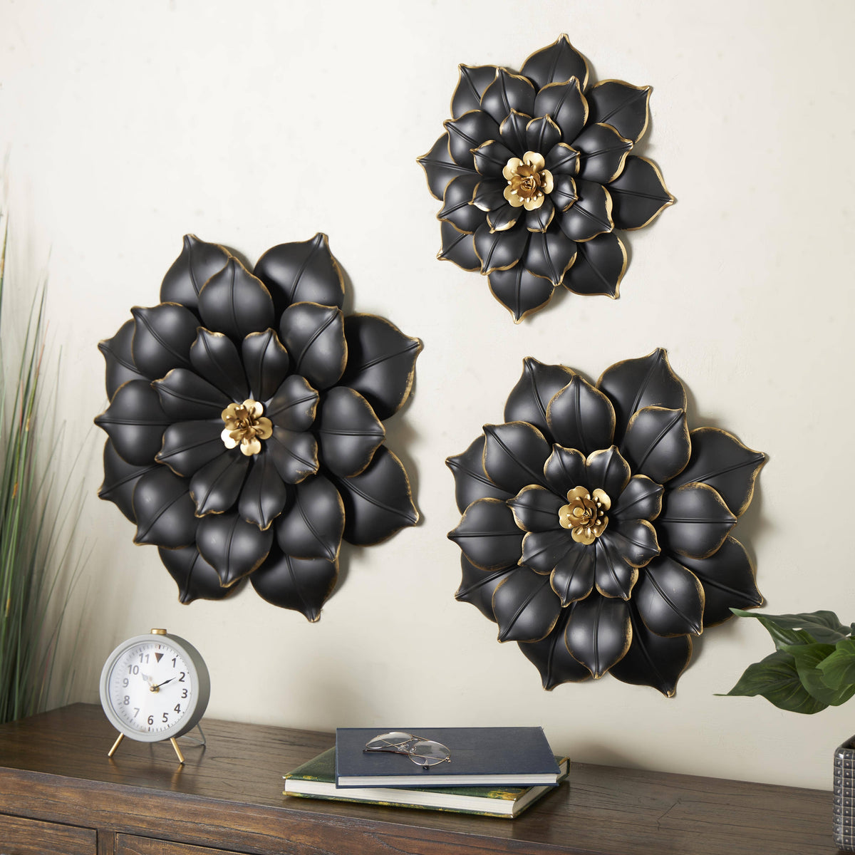 Traditional Black Metal Wall Decor Set - 897628