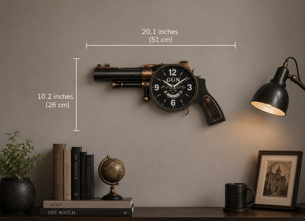 Vintage Revolver Wall Clock