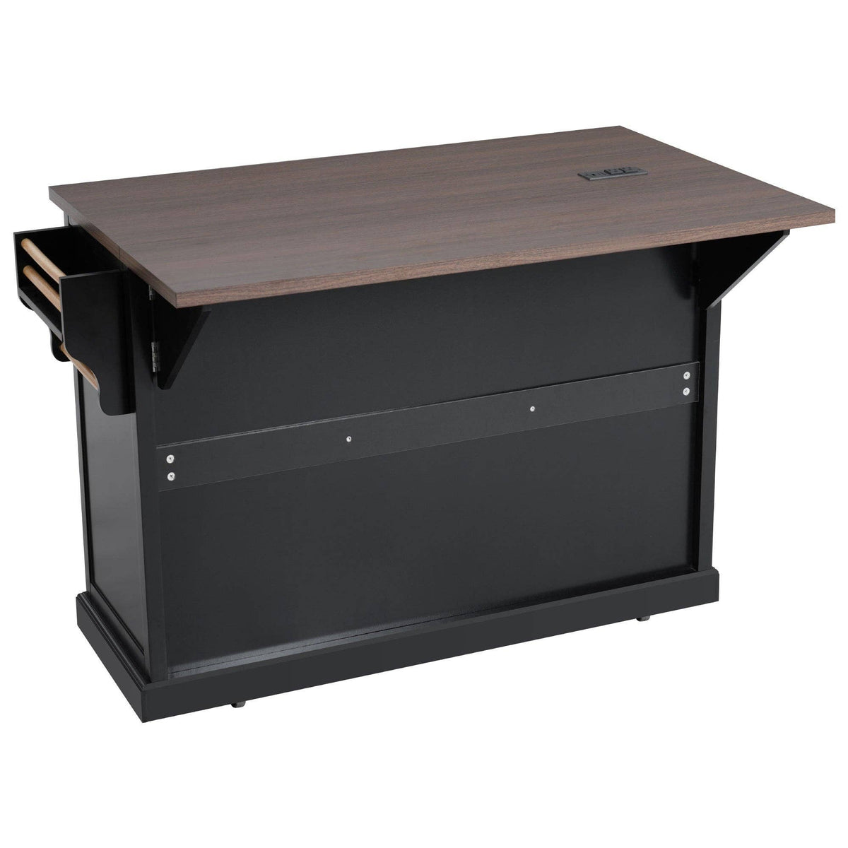 54.9" Kitchen Island with Drop Leaf, Power Outlet, 4 Doors: Default