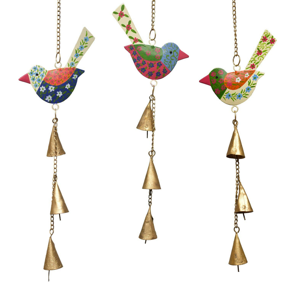 Blossom Birds Wind Chimes (Set of 3) - Copper State Home + Iron